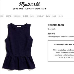 Madewell Peplum Black top
